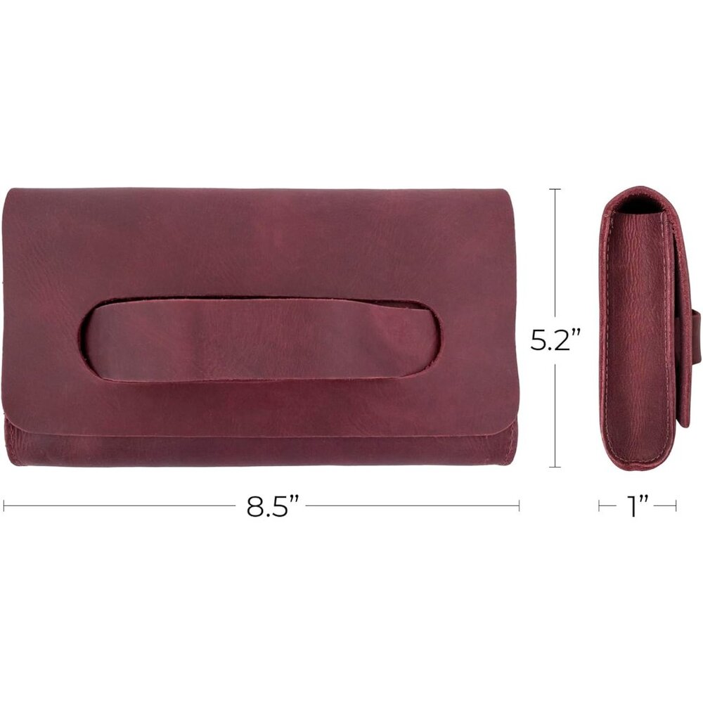 Sangria Full Grain Leather Rectangular Clutch Bag… - image 2